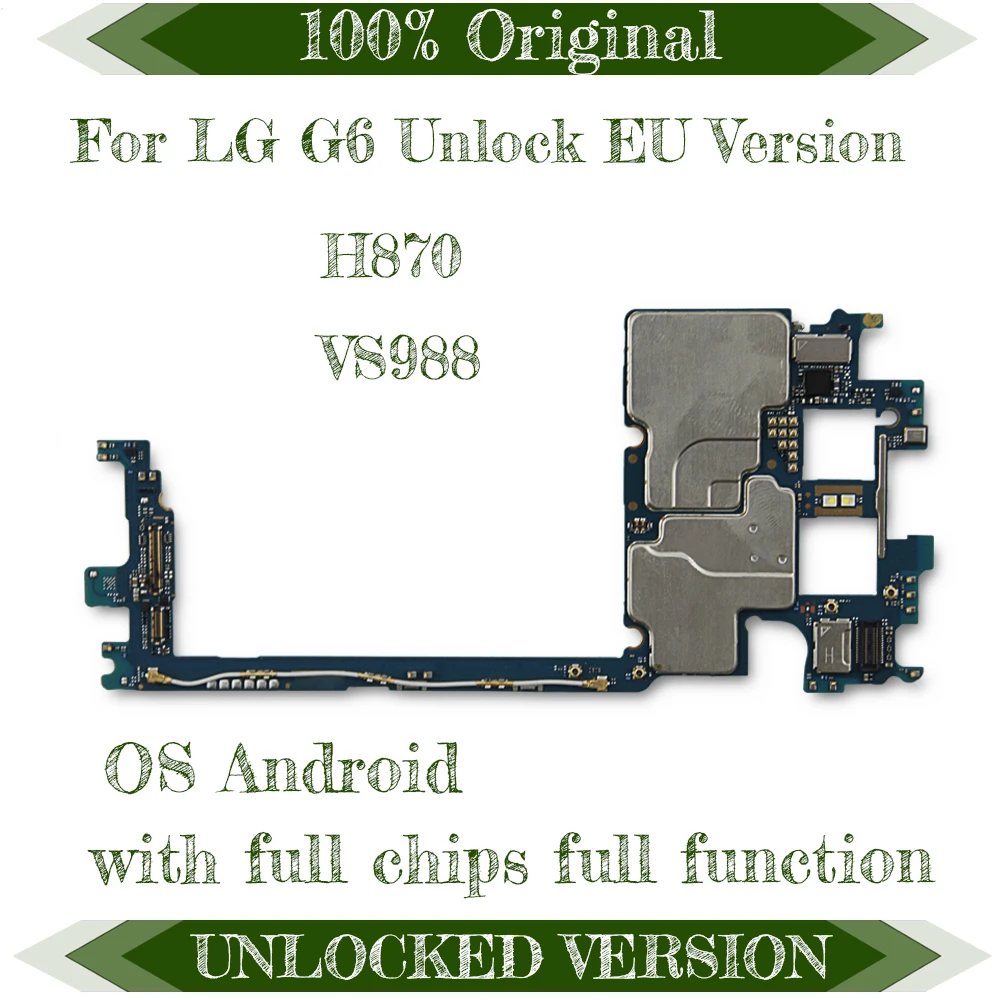 

EU version For LG G6 Motherboard Unlocked For LG G6 H870 VS988 Mobile Electronic Panel Mainboard With Android System