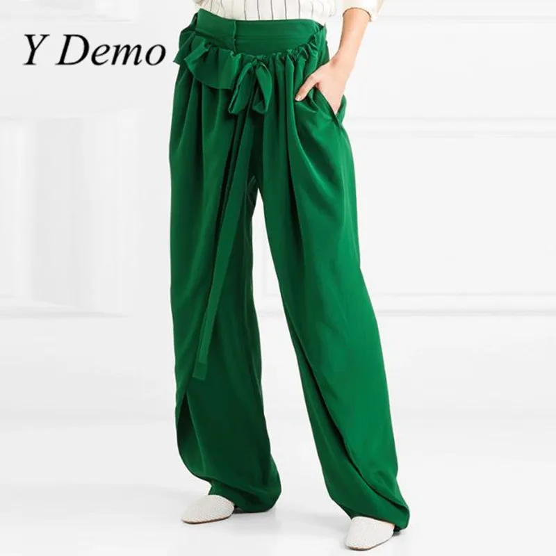 Y Demo 2018 новые женские брюки весна свободные шифоновые широкие брюки летние длинные брюки