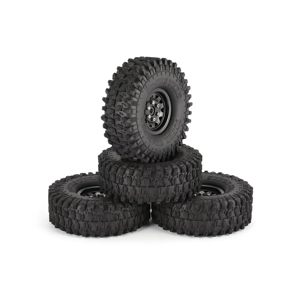 

4Pcs 1.9 Inch 120mm Rubber Tires Tire with Metal Wheel Rim Set for 1/10 Traxxas TRX-4 SCX10 RC4 D90 RC Crawler Car Part