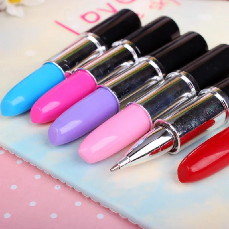 

1pcs kawaii Highlighter Pen cute cartoon Lipstick model Graffiti Art Marker sign school office Stationery