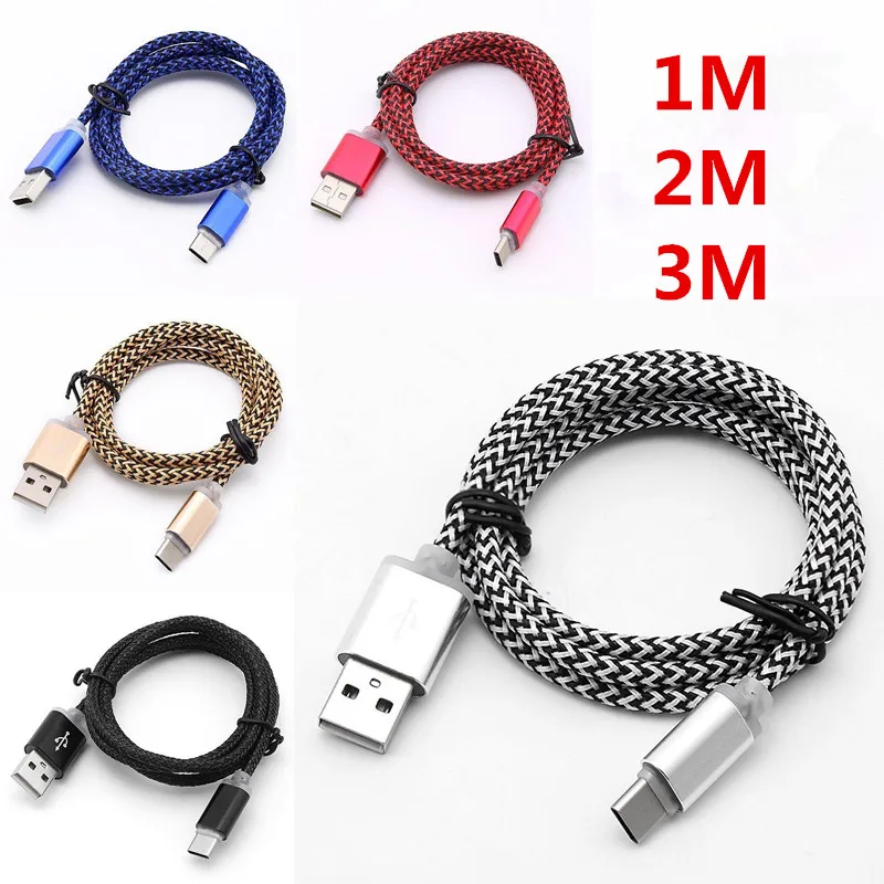 Новейшая модель; 1 M 2 M 3M USB кабель Плетеный USB 3,1 Тип C Данные Зарядное устройство синхронизации данных кабель для Nexus 5X/6 P LG G5/samsung galaxy S8/S8 Плюс/S9/S9PLUS