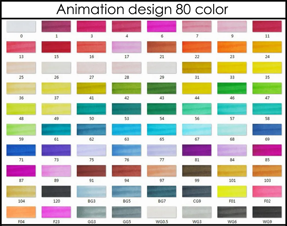 STA завод поставщик дополнительных цветов художественный маркер двуглавый Эскиз маркер ручка набор живопись Эскиз искусство маркеры ручки - Цвет: animation 80