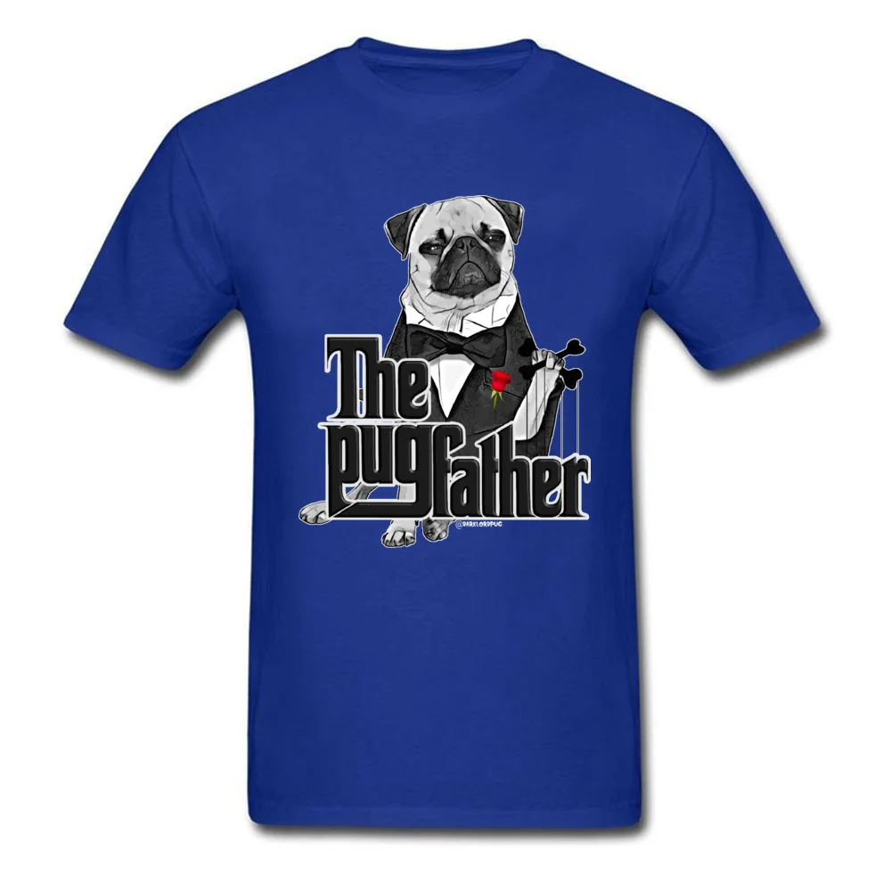 THE PUGFATHER Prevailing Male T Shirt Round Neck Short Sleeve Cotton Tops T Shirt Custom Tee Shirt Top Quality THE PUGFATHER blue