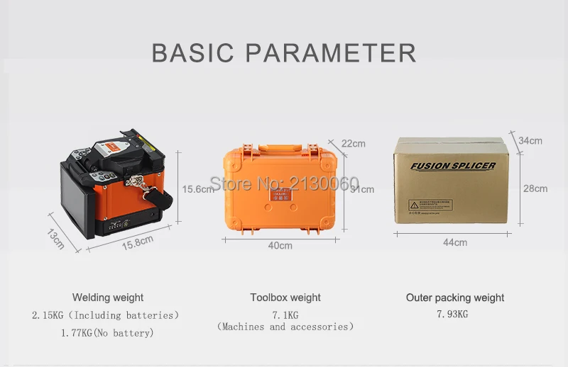 FTTH Automatic Optical Fiber Fusion Splicer Machine Electrode A-80S Fiber Optic Splicers Welding Splicing Machine Orange