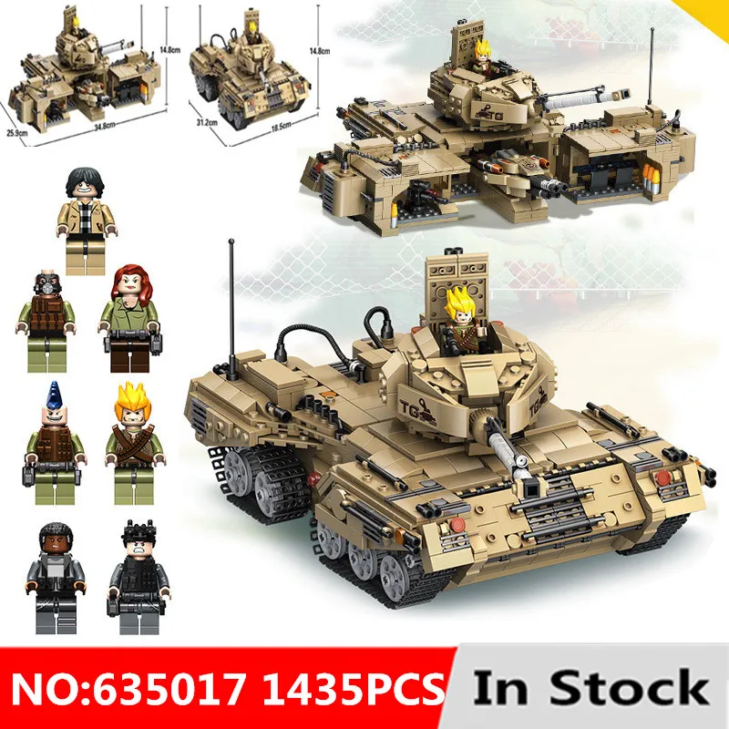 

DIY Legoing technic Deformation Military Tank 1435pcs 2 In 1 Building Blocks Kit kids Toys for Children Birthday Christmas Gifts