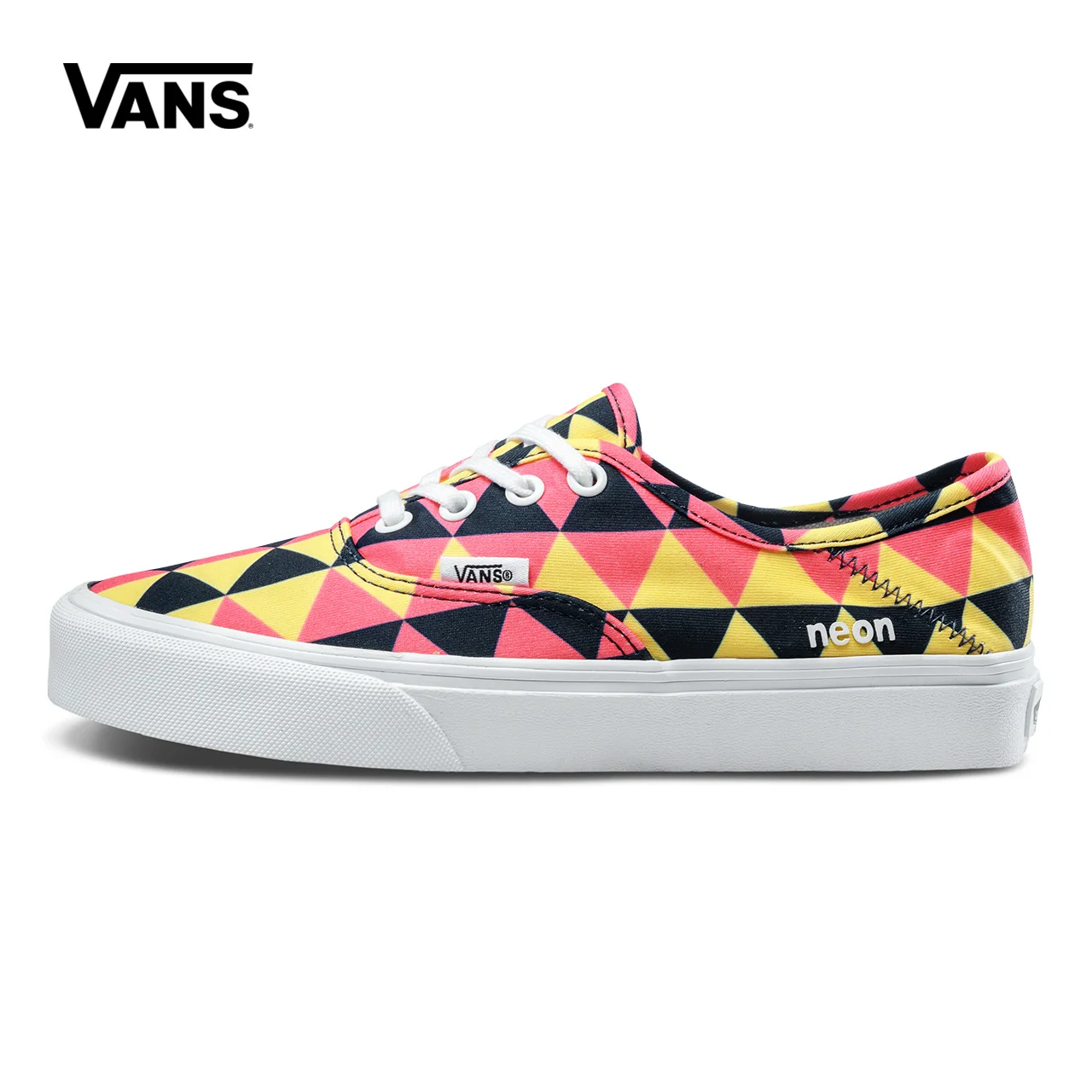 Colorful Geometry Vans Sneakers Women Low-top Skateboarding Shoes Sneakers Canvas Sport Classic Canvas Shoes VN0A3MU6QB8