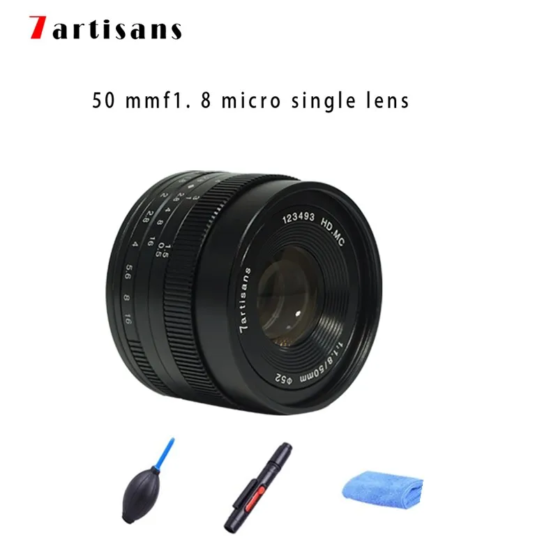 

7artisans 50mm f1.8 Large Aperture Portrait Manual Focus Micro Camera Lens Fit for Canon eos-m Mount E-Mount Fuji FX-Amount