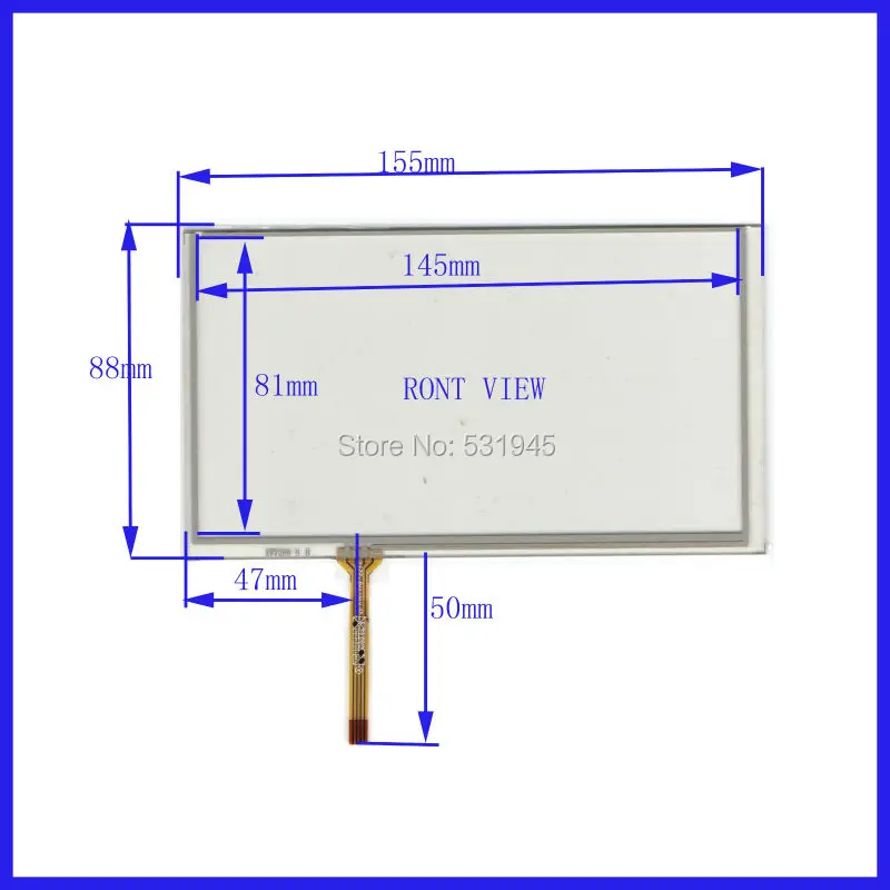 

XWT288 155*88 resistive touch screen display on the outside flat screen handwriting 155mm*88mm GPS navigation vehicle 6.2 -inch