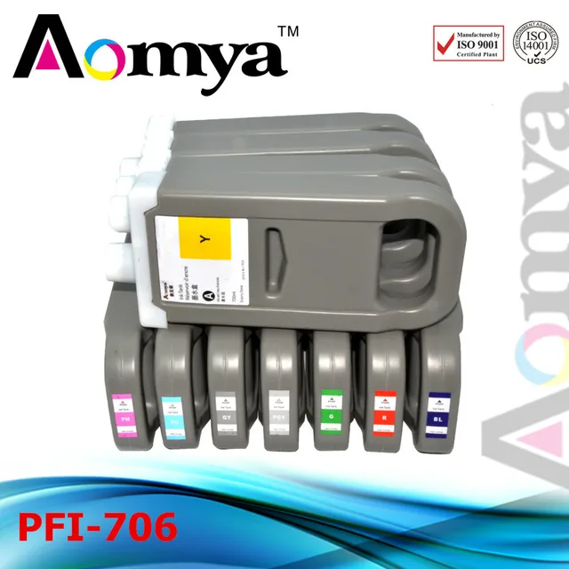 12pcs set pfi 706 pigment ink wide format cartridge for canon ink format