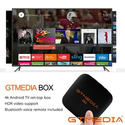 Android 7.1.2 фильм WI-FI Google Cast Netflix Red Bull Media Player Smart 4 К Ultra HD 2 г 8 г телеприставки GTMEDIA G1 Android Amlog