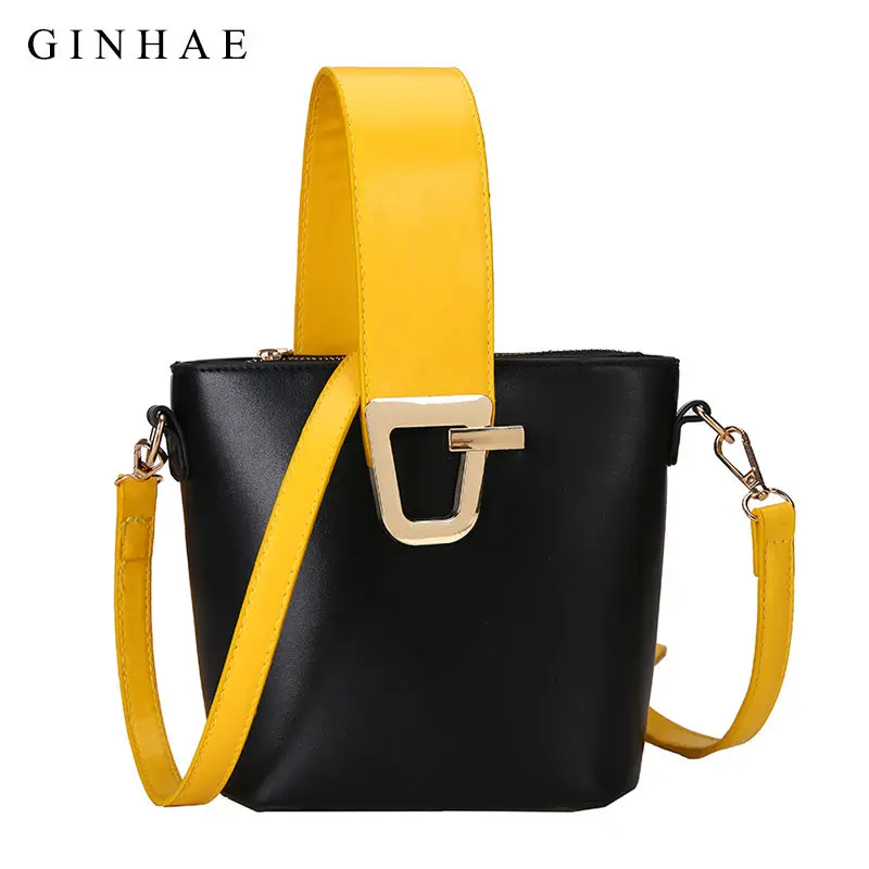 

2019 Summer Hit Color Women Bag Fashion Messenger Bags High Quality Pu Leather Shoulder Bags For Women Sac With Wide Hand Strap