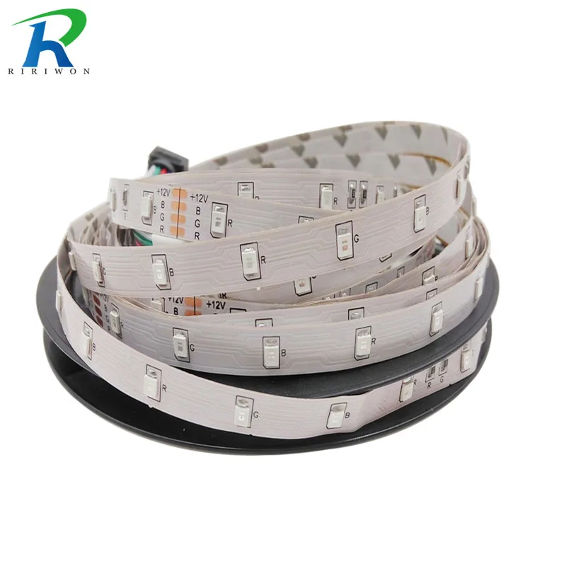 RiRi будет smd RGB одного светодиодные полосы света DC12V гибкая 5 м 3528 smd led светодиодные лента без водонепроницаемый 5 м/roll нет адаптер