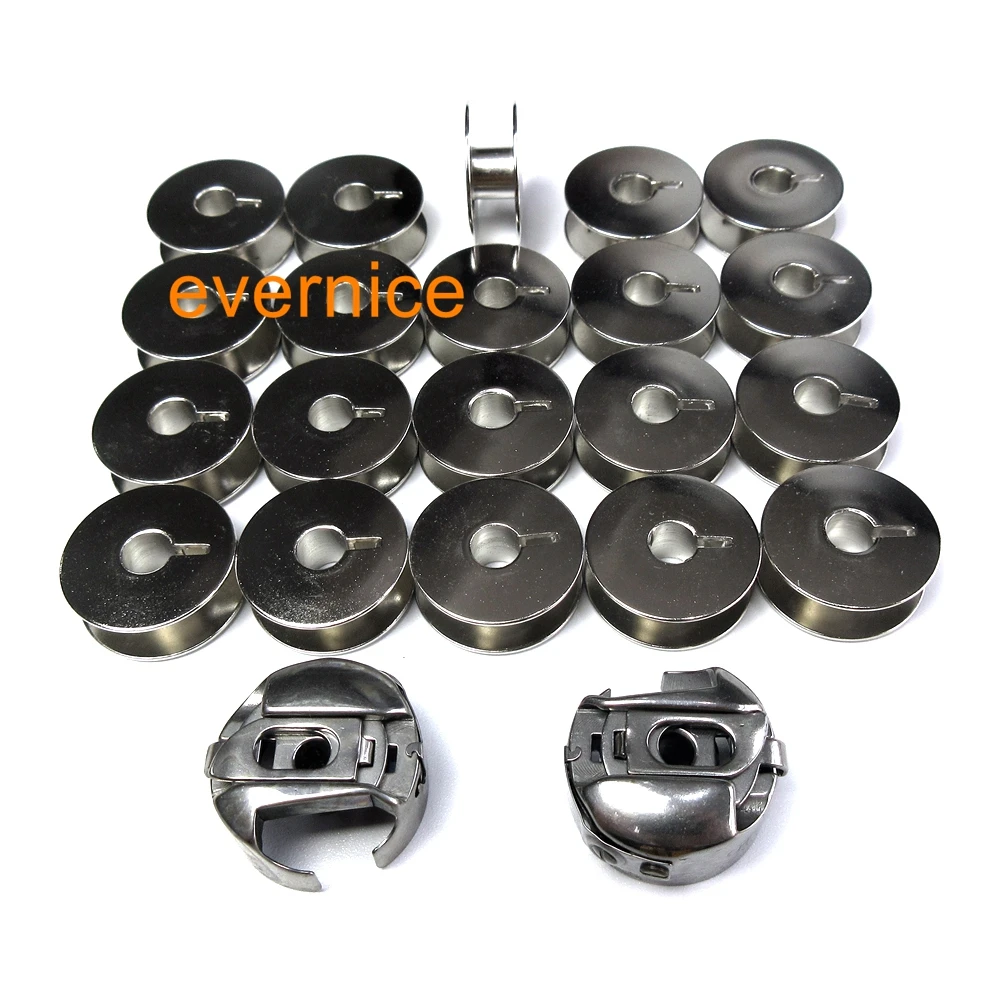 

2 Pcs 91-105544-91 14Mm Bobbin Case + 20 Bobbins For Pfaff 1006 2028 6152 ++