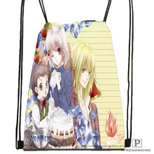 Изготовленный На Заказ chrisp_howls_moving_замок, рюкзак на шнурке, милый детский рюкзак(черная спинка) 31x40 см#180611-03-136