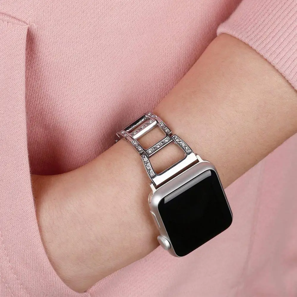 Ремешок из нержавеющей стали для apple watch ремешок 42 мм 44 & 4 полоса 40/38 браслет