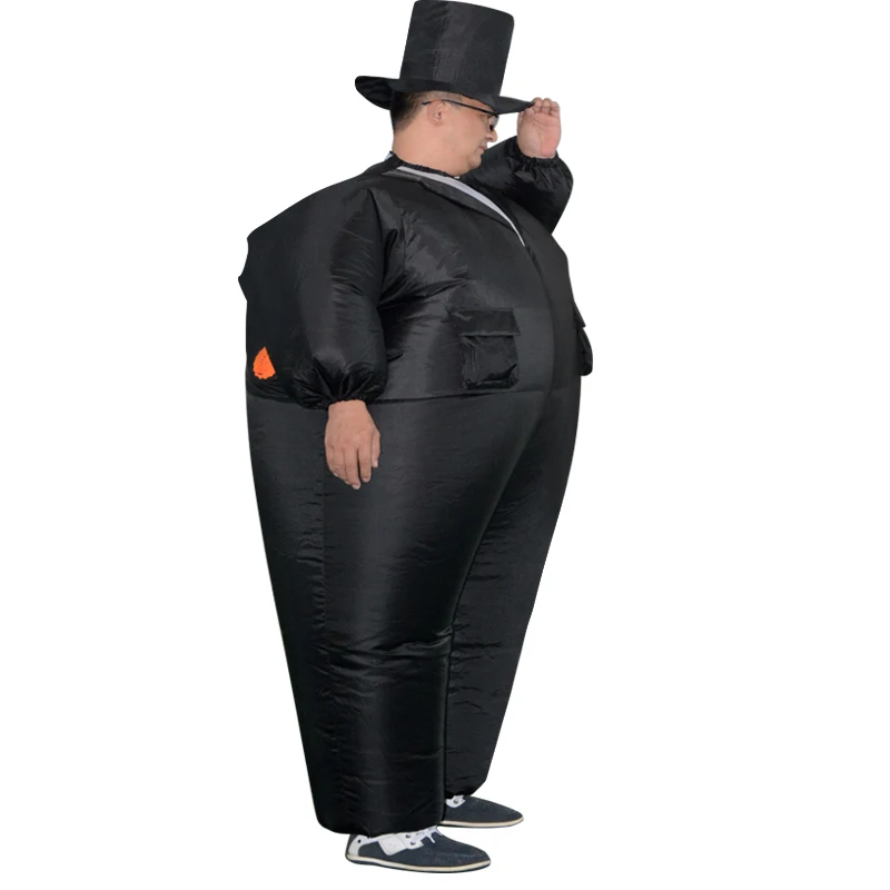 Надувной черный смокинг костюм толстый джентльмен чуб нарядное платье забавная игрушка карнавал день благодарения косплей костюмы для женщин мужчин взрослых