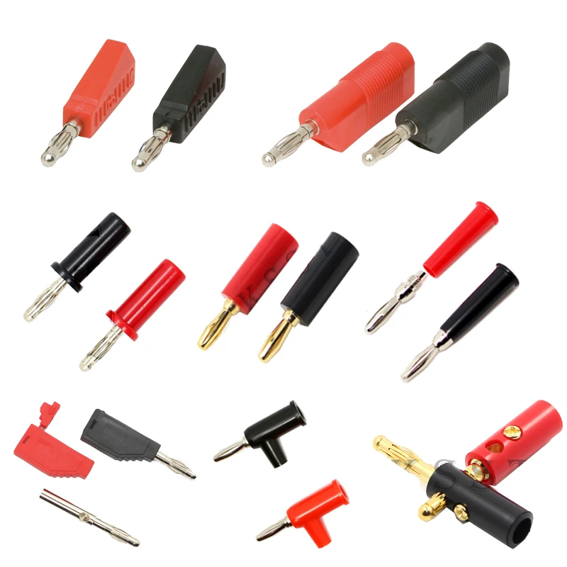 Gold Plate 2mm In line banana Plug Solder & self assembly test leads