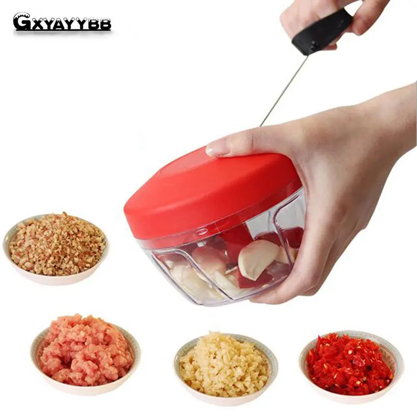

Manual Fruit Vegetable Chopper Food Garlic Onion Meat Hand High Speedy Cutter Shredder with Pull String Kitchen Accessories