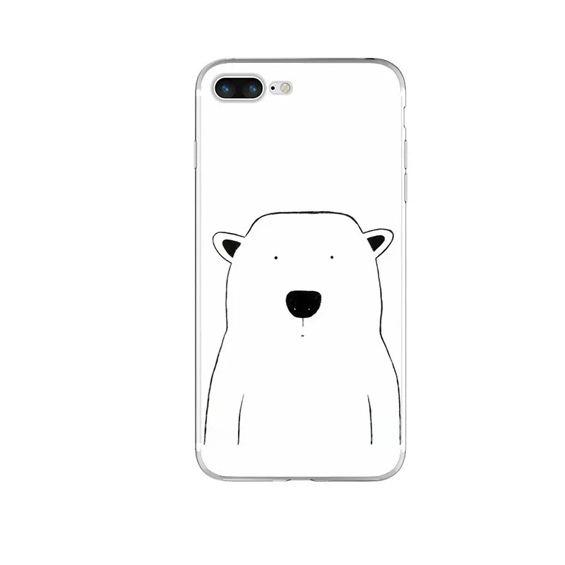 Милый белый медведь Пингвин мягкий силиконовый прозрачный ТПУ чехол для iphone 6 6S 7 8 Plus 5 5S SE X Xs XsMax Xr чехол для телефона s Coque Capa - Цвет: 8