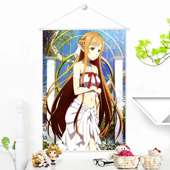 

Japanese Anime Sword Art Online Asuna Scroll Painting By Numbers Microfiber Animation Wall Picture Print Poster 100x70cm