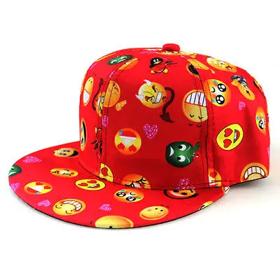 

Baby Boys Girls Kids Baseball Caps Peaked Visor Snapback Adjustable children Emoji Printing Hip Hop Hats