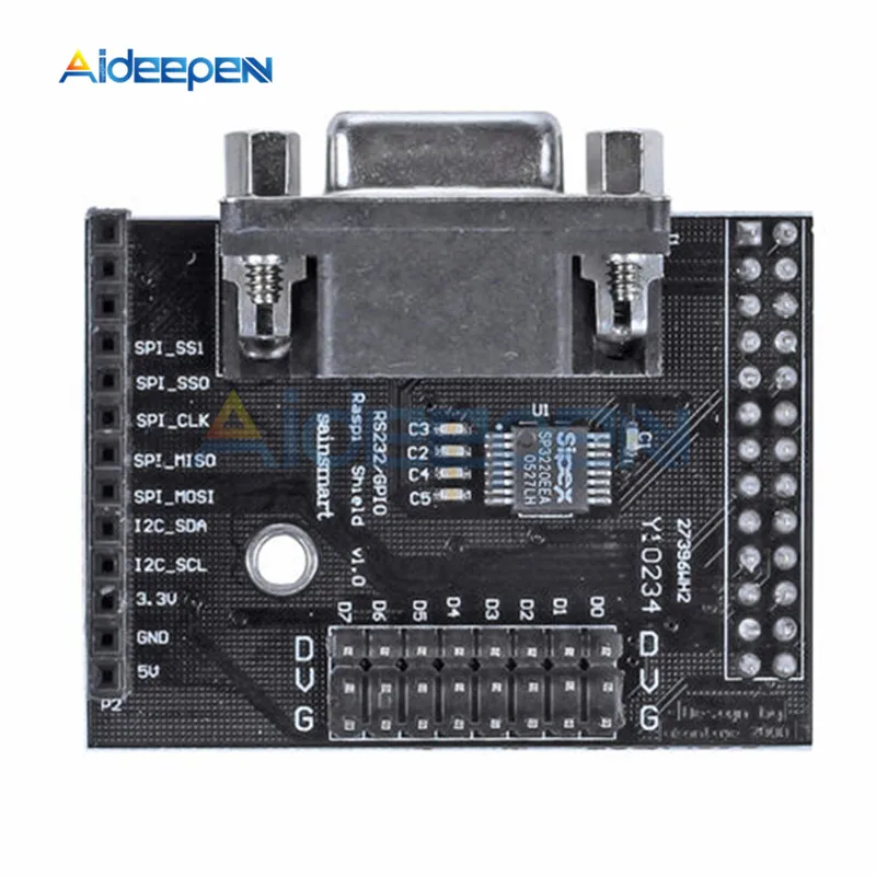 RS232 GPIO Плата расширения последовательного порта для Raspberry Pi 3 Model B, 3B+, 3A+ GPIO UART щит