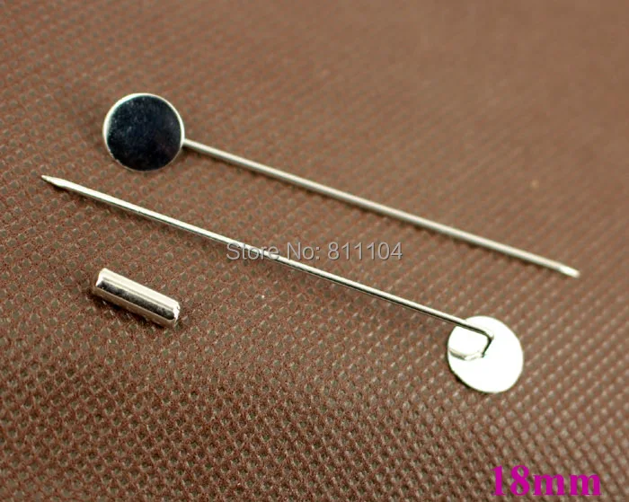 Пустая Плоская Круглая подложка 18 мм с пробкой основания для брошей настройки