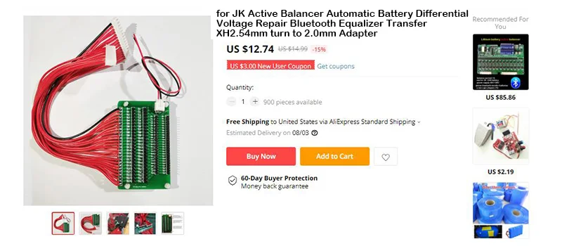 Новейший протокол CAN Bus Temp 1A баланс батареи активный эквалайзер Bluetooth APP 2S~ 24S BMS Li-Ion Lipo Lifepo4 LTO Balancer JK