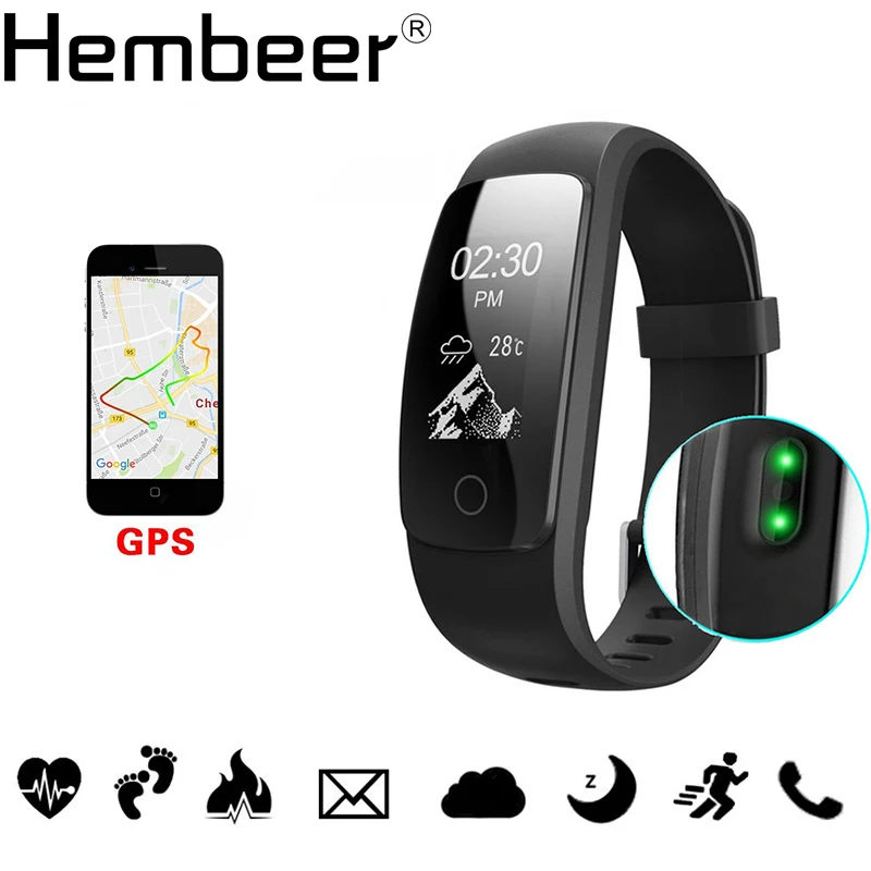 

ID107 Plus GPS Smart Bracelet Heart Rate Monitor Pedometer Band Bluetooth Fitness Activity Sports Tracker Wristband for phone