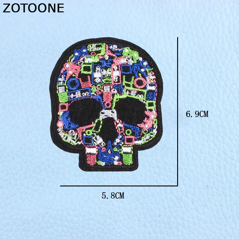 Нашивки ZOTOONE с вышивкой черепом в стиле панк аппликация полоску сделай сам