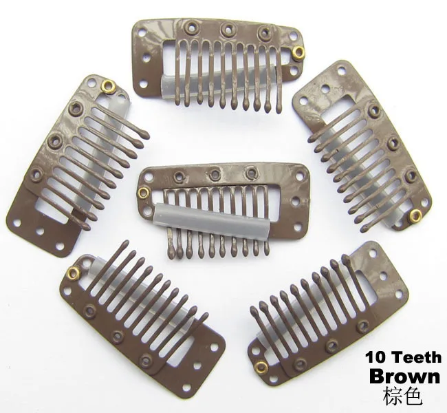 100pcs/lot 10 teeth clips wig clip Snap clip for hair wig weave 36mm