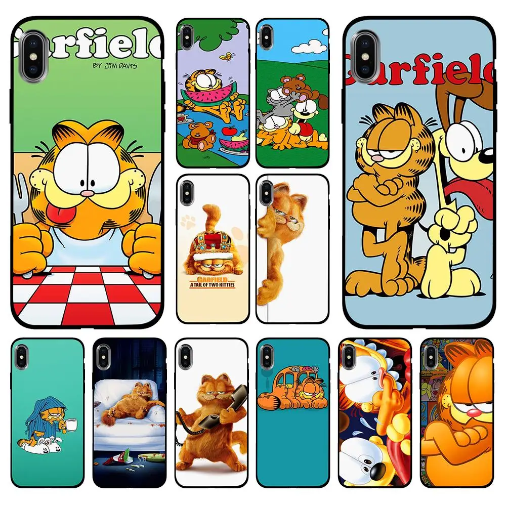 Ctue мультяшный Гарфилд Настольный Мягкий ТПУ чехол для Apple iPhone 6 6S 7 8 Plus 5 5S SE X XS MAX XR
