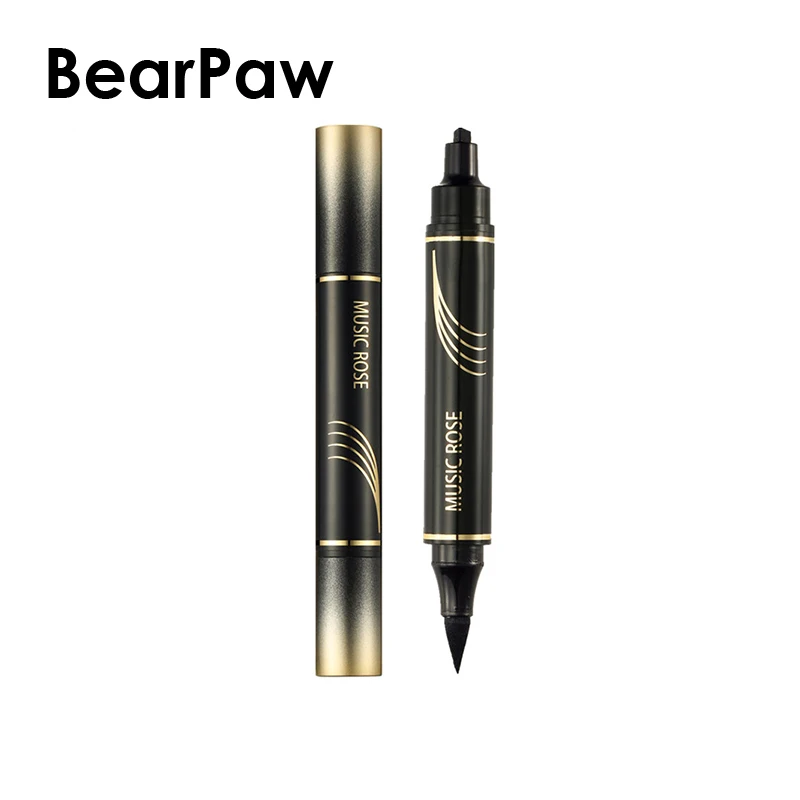 Женская подводка для глаз BearPaw водостойкая двойная Черная Подводка стойкая