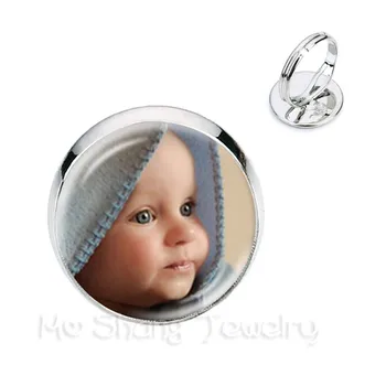 Personalized Custom Rings Photo Mum Dad Baby Children Grandpa Parents Customized Designed Photo Gift For Family Anniversary Gift dear mum and dad