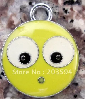 

Wholesale 100Pcs/Lots Zinc Alloy Metal Enamel lovely face Charms 22*18mm bead
