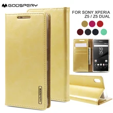 Mercury Чехол для Sony Xperia Z5 случае Z5 Двойной Бумажник Кожа PU Стенд чехол для Sony Xperia Z5 двойной крышки телефон Coque флип принципиально
