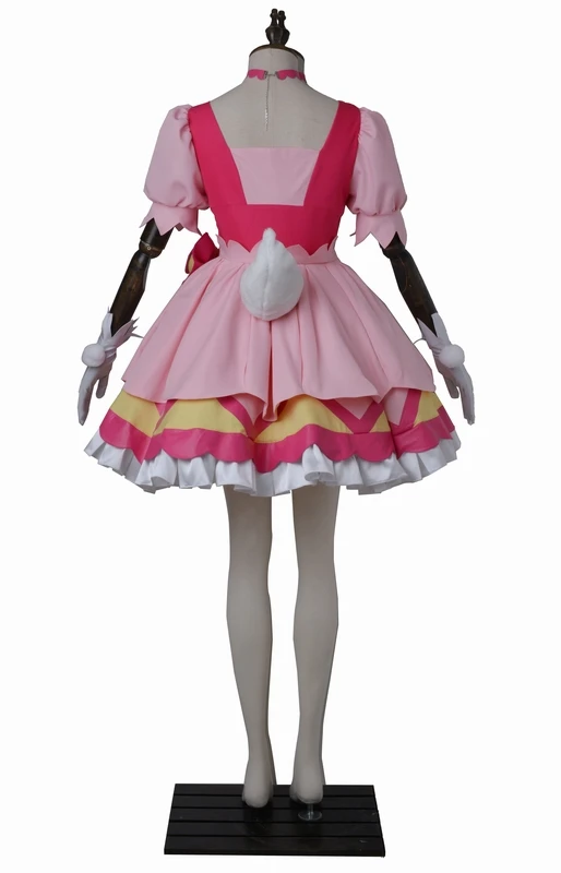 Киракира Precure A La Mode Cure Whip Usami Ichika косплэй костюм Хэллоуин для девочек розовое платье юбка с ушным хвостом