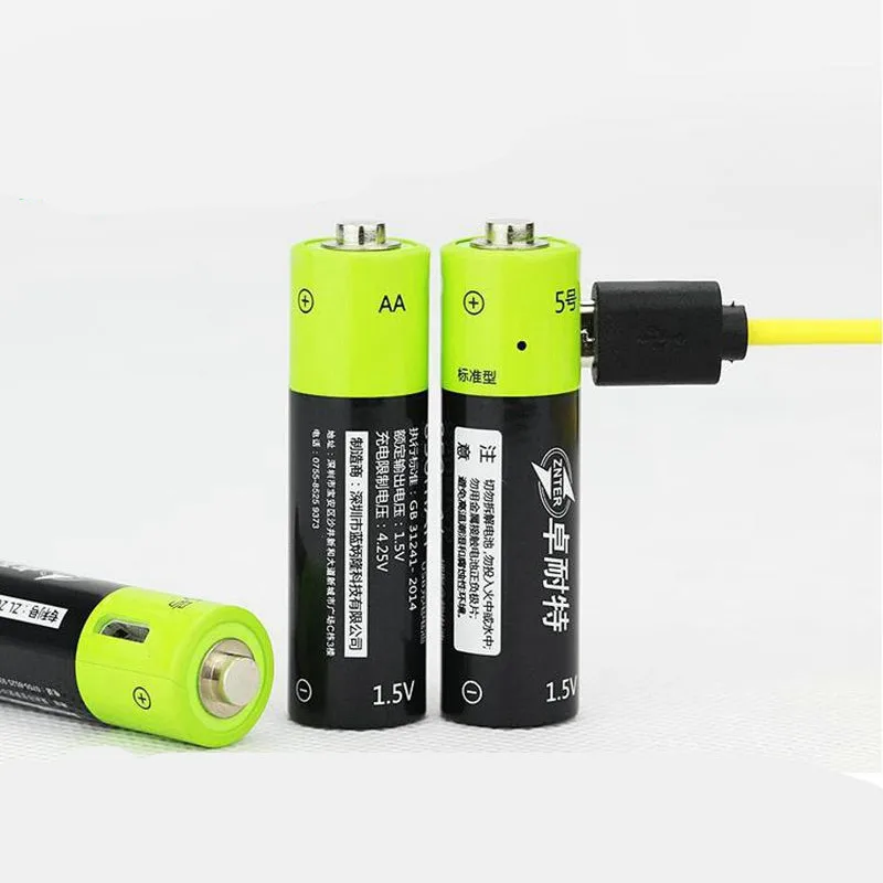 ZNTER 1,5 V AA 1250 mAh литий-полимерная аккумуляторная батарея micro usb зарядка 1,5 v батареи