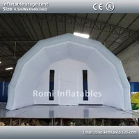 Custom 4.5mWx3mHx3mD light grey white inflatable stage tent oxford cloth tent inflatable canopy inflatable cover 1