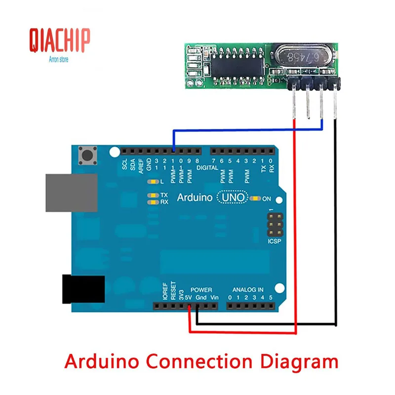 QIACHIP RF 433 МГц Супергетеродинный приемник беспроводное реле DC 1CH ASK/OOK модуль к MCU/ARM Arduino UNO 433,92 МГц пульт дистанционного управления