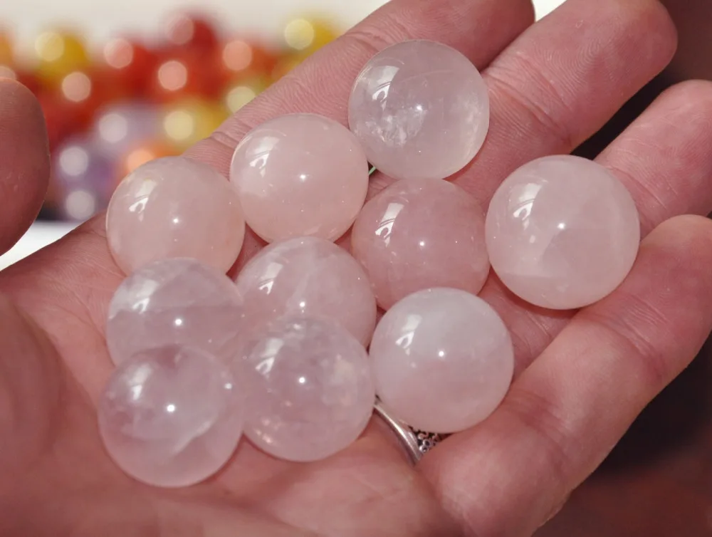 

6680156+++10pcs NATURAL rose QUARTZ CRYSTAL SPHERE BALL Healing