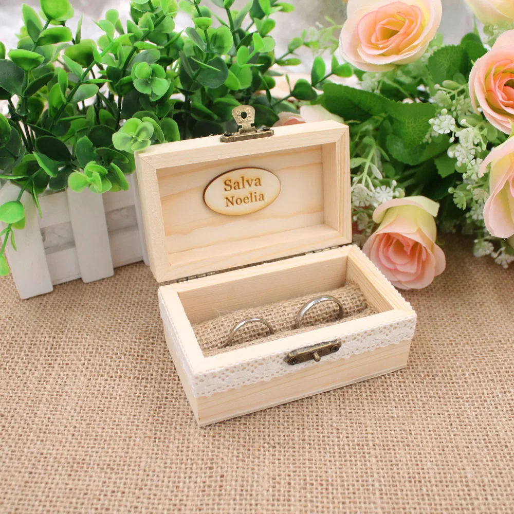Personalized Rustic Ring Bearer Box , Custom Wedding Ring Box, Rustic Wedding Ring Bearer Pillow Box, Engraved Wooden Ring Box3