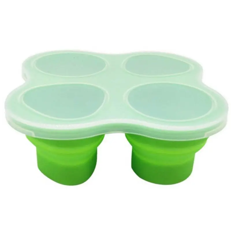 Детский контейнер для еды, складной ящик для хранения, телескопический складной силиконовый контейнер для закусок - Цвет: Зеленый