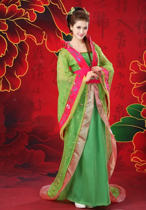 Сказочной принцессы одежда Тан костюм hanfu костюм китайское платье древний костюм традиционный костюм платье - Цвет: red yellow green