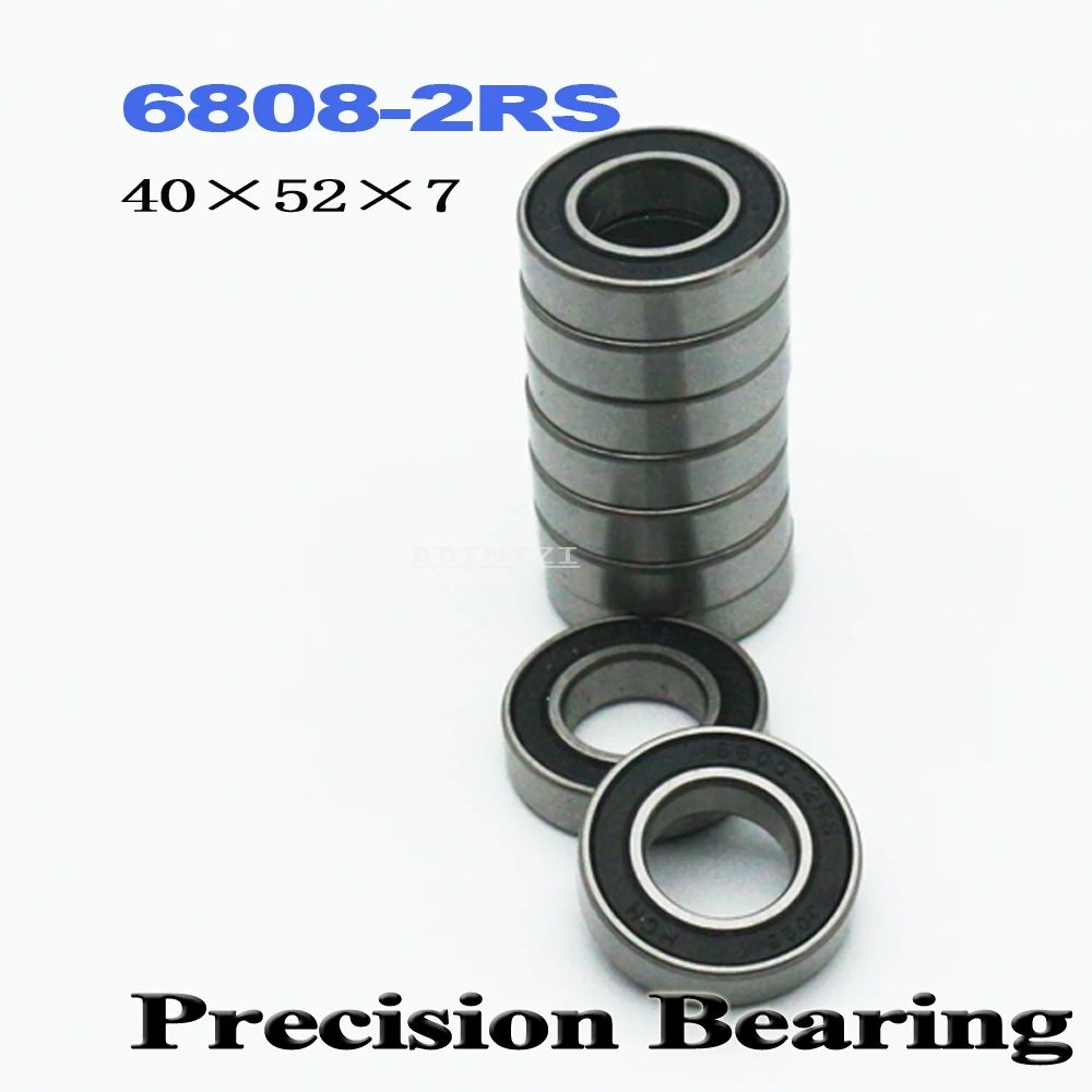 

6808-2RS Bearing ABEC-1 40x52x7 mm Thin Section 6808 2RS Ball Bearings 6808RS 61808RS (4PCS)