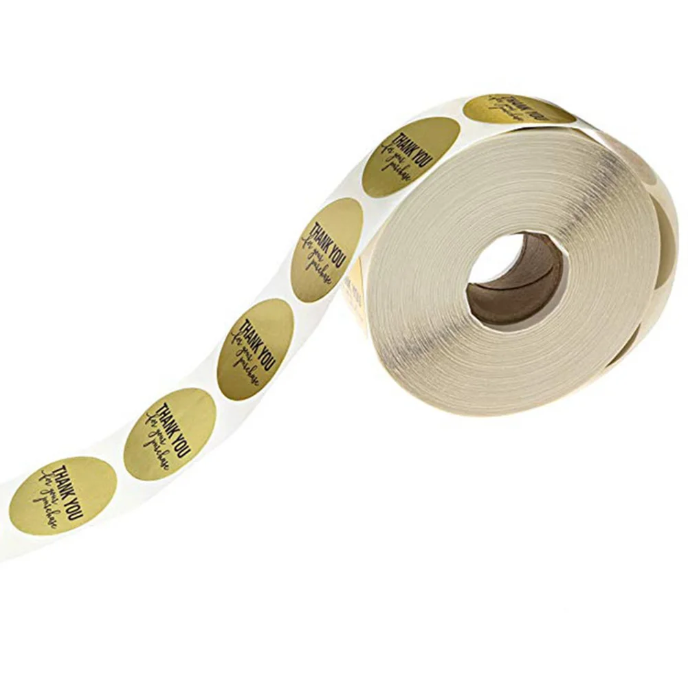 

1 Roll Baking Stationery Adhesive Boutiques Scrapbooking Labels Stickers Round Shops Multiple Use Cards Gold Package Thank You