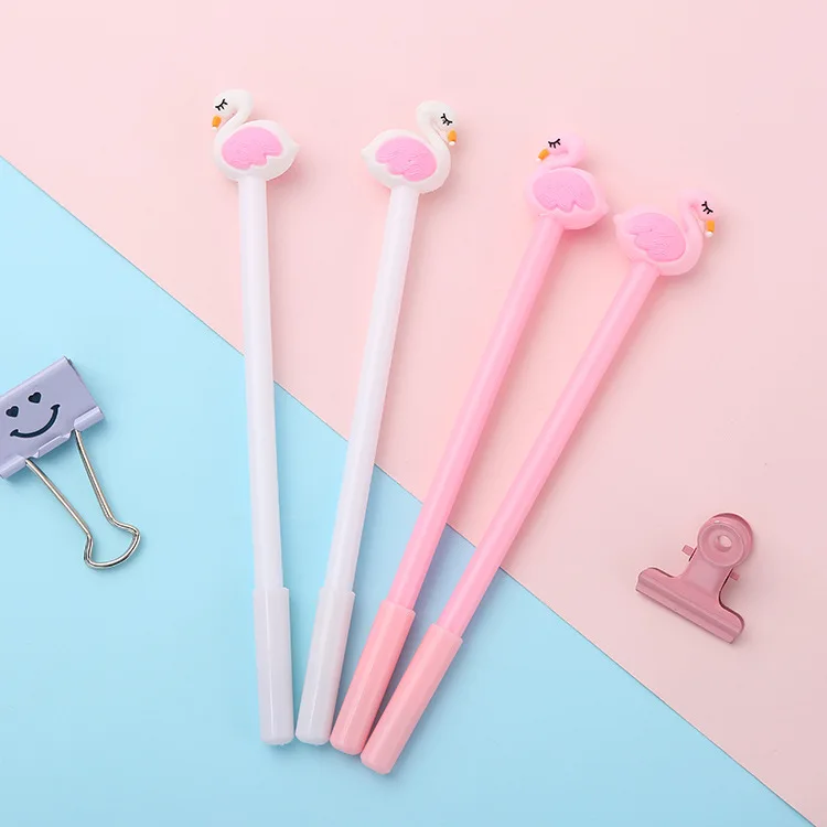 

Jonvon Satone 50pcs Creative Flamingos Modeling Neutral Pen Korean Gel Signature Pen Student Office Pen Stationery For Wholesale