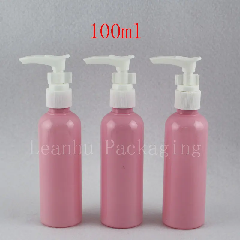 100ml x 50pc Pink Plastic Cosmetic Lotion Cream Pump Bottle Travel