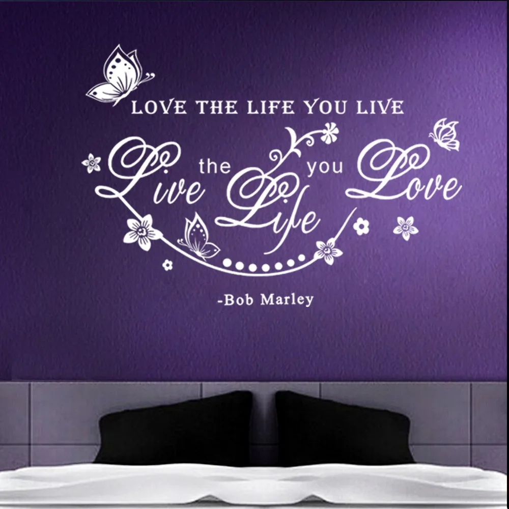 English Love Quotes – Bitami Bob marley english famous quote love the life you live vine art removable wall sticker decals