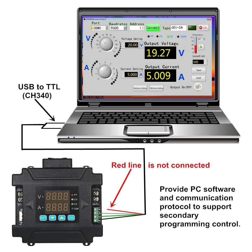 DPM8608-RF программируемый источник питания постоянного тока с беспроводным управлением